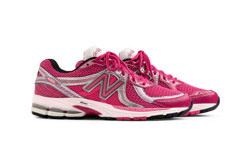 Кроссовки Aimé Leon Dore x NB 860v2 в расцветке Pink, боковой вид