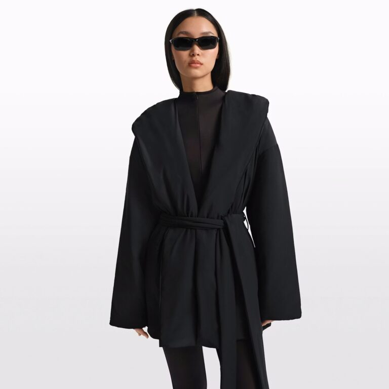 SKIMS Woven Nylon Wrap Coat
